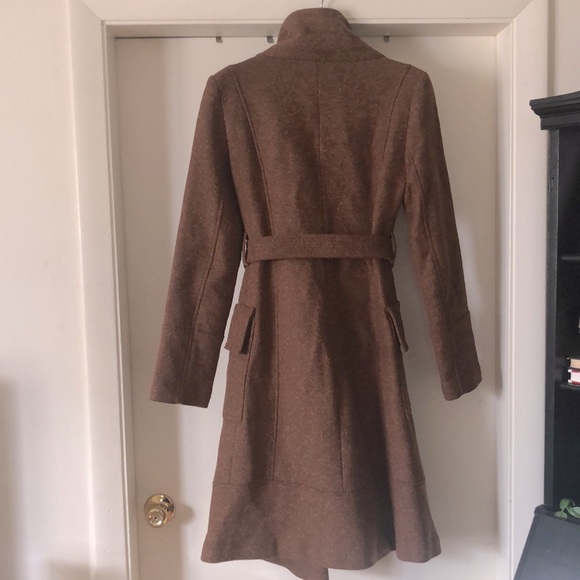 ASOS Women Wool Blend Mocha Brown Winter Coat - Picture 6 of 8